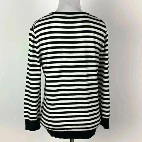 Cynthia Rowley sweater size M black white cardigan - Picture 5 of 8